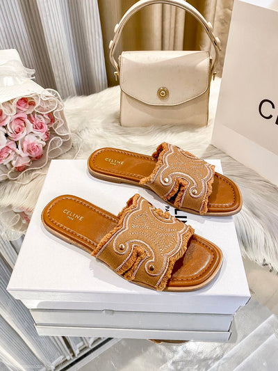 Designer Brand Cel-ine Imported Slide Slippers for Women
