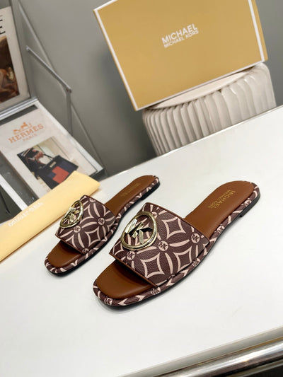 Fashion Brand MK Mich-ael Ko-rs Imported Slippers Slides for Women