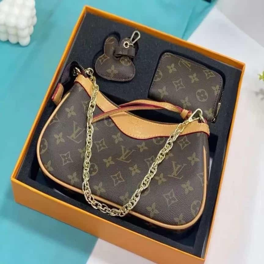 Famous Brand L-V Bag With wallet and keychain gift set with Box For women