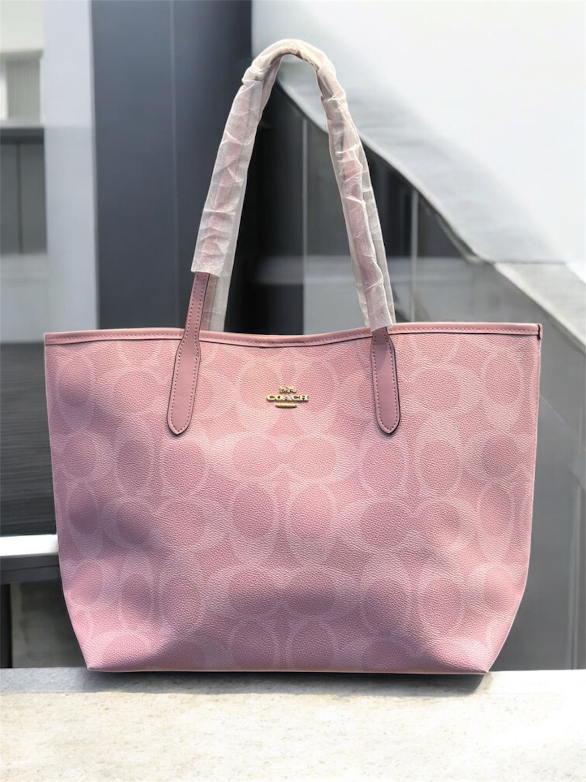 Luxury Brand Co-ach City Tote 33 Pink Tote Bag