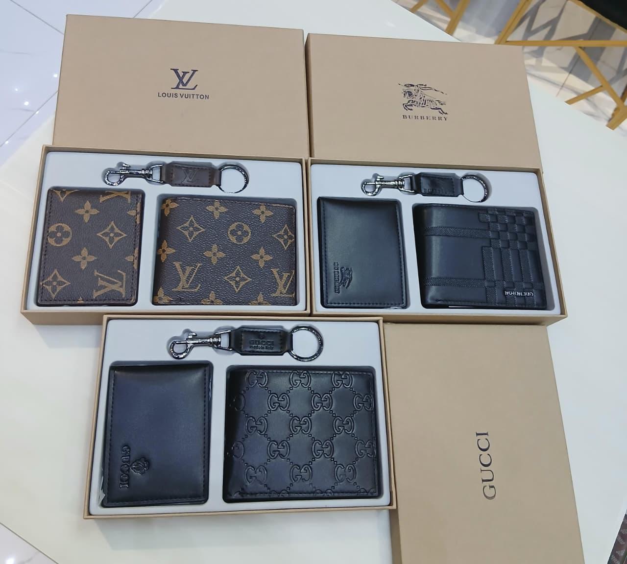 Famous Brands wallets cardholder and keychain Gift set For Men