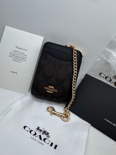Famous Brand Coa-ch zip card case for women