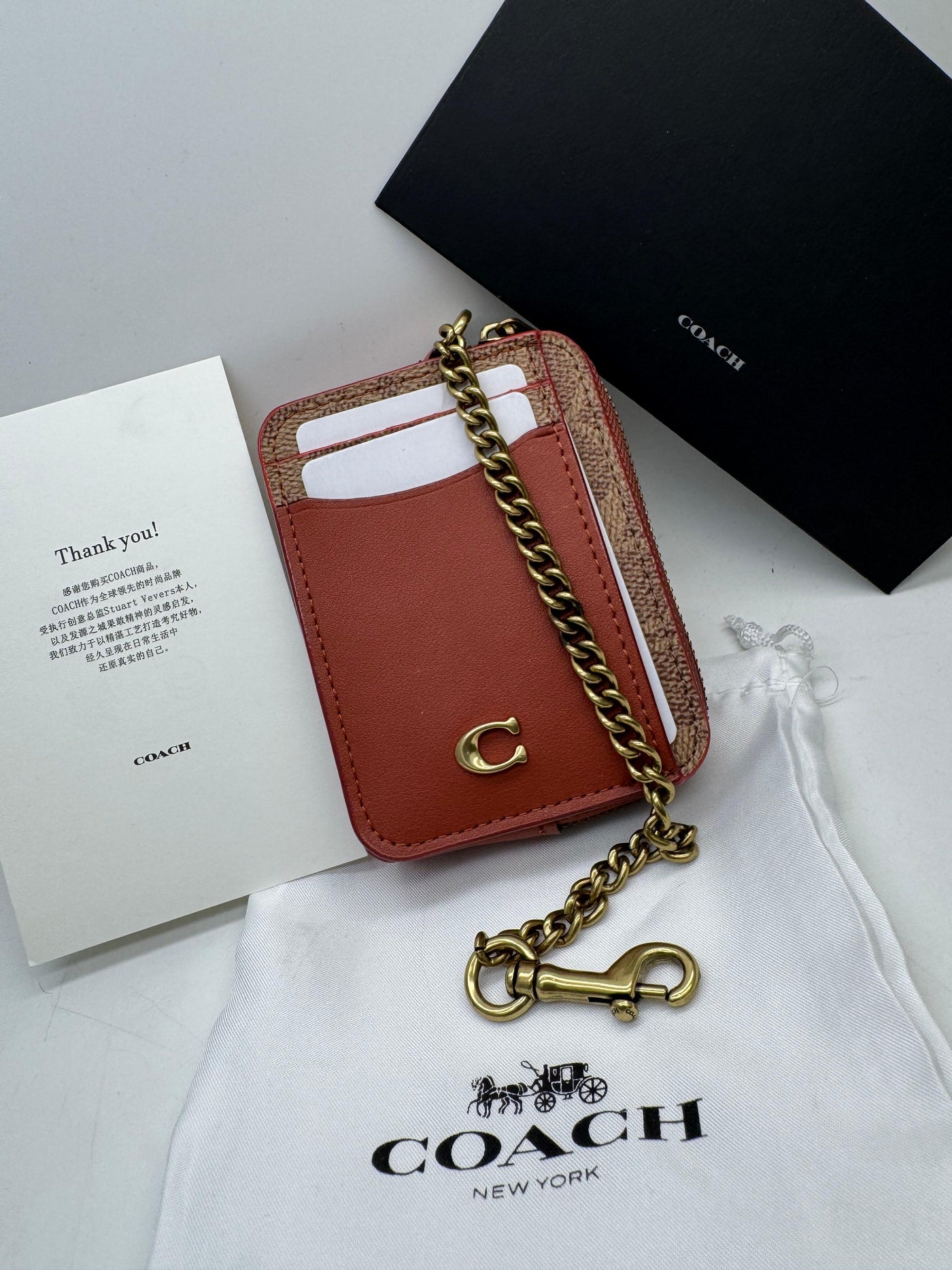 Famous Brand Coa-ch zip card case for women