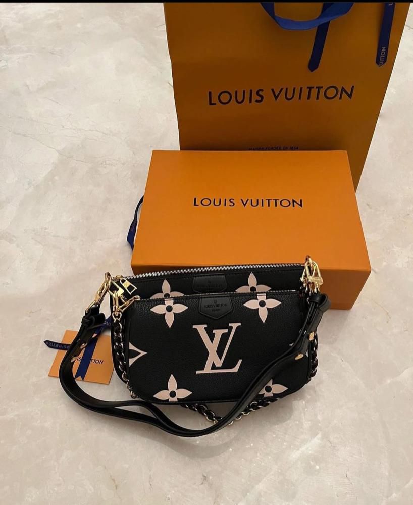 Louis Vuitton LV POUCH MONOGRAM EMBROIDERED POCHETTE BAG.