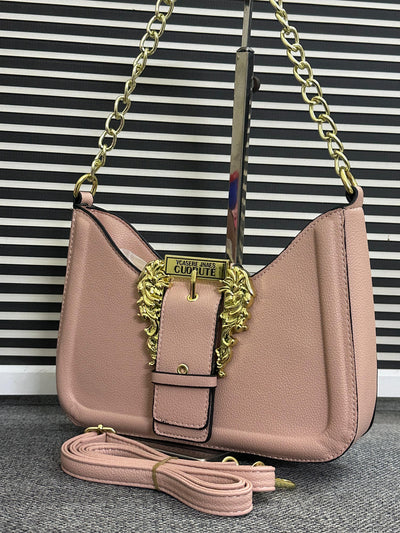 Versace Jeans Couture logo-buckle shoulder bag Pink