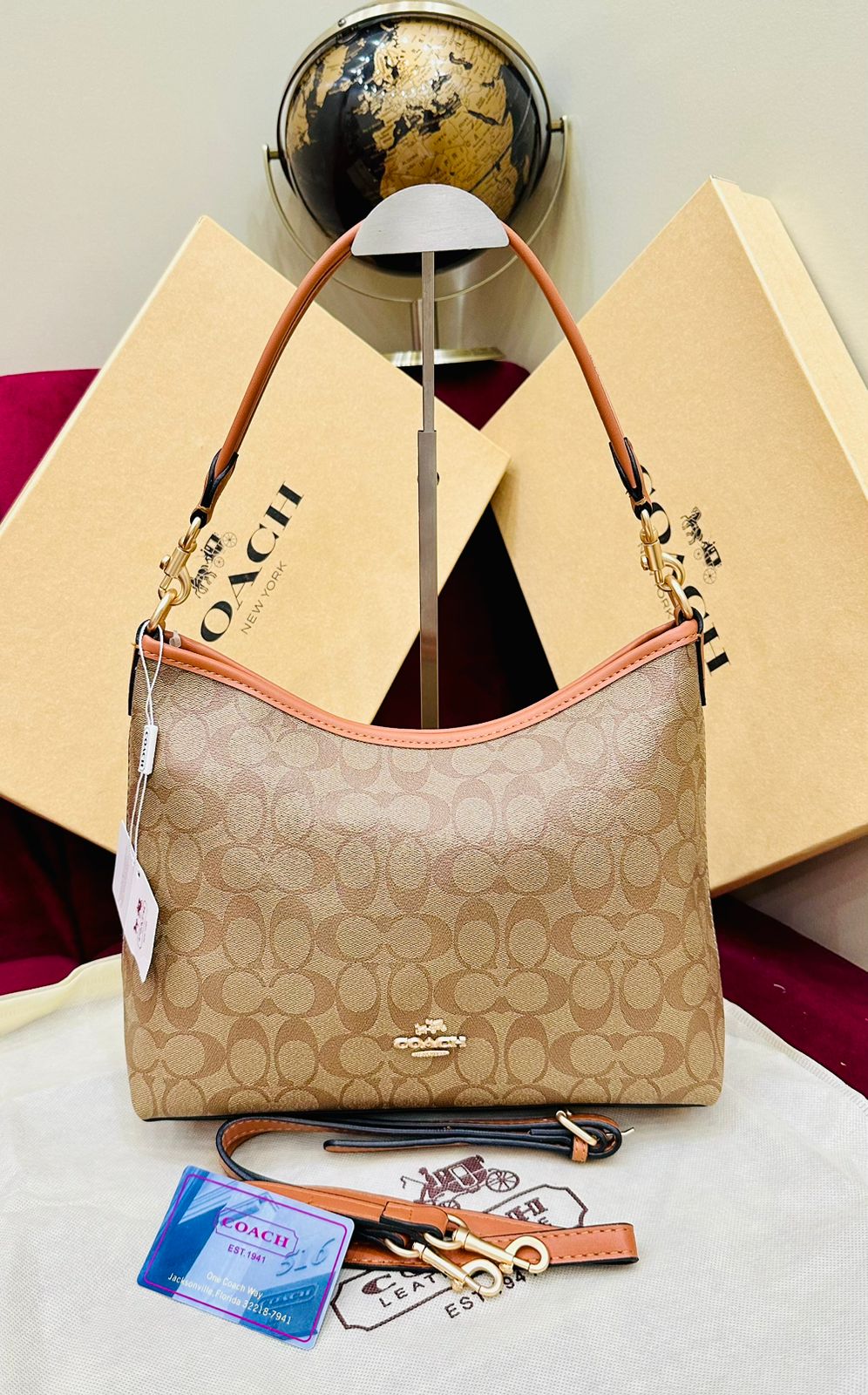 Coach Laurel Shoulder Bag In Signature Canvas Beige