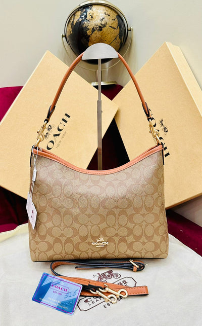 Coach Laurel Shoulder Bag In Signature Canvas Beige