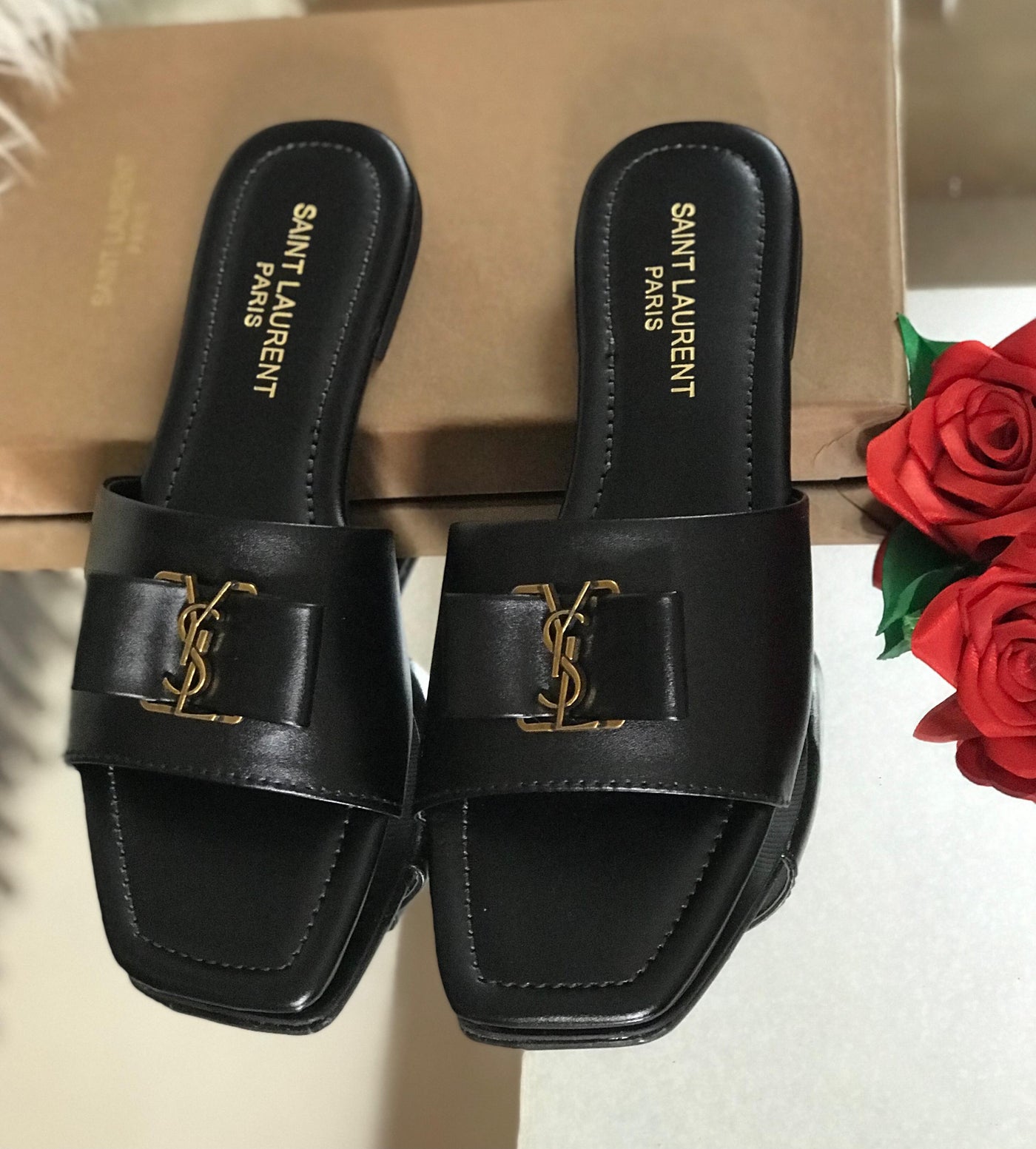 Yves Saint Laurent YSL Slippers Black