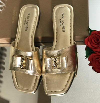 Yves Saint Laurent YSL Slippers Gold