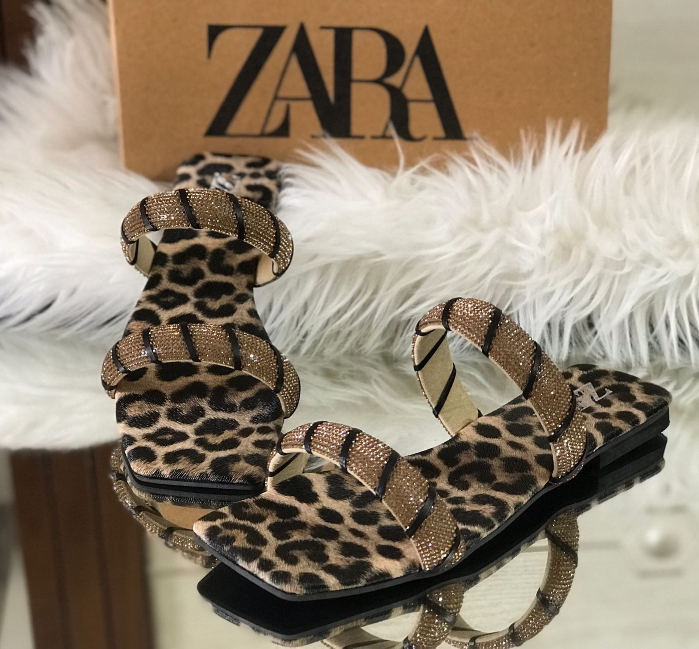 Zara Cheetah design Slipper 42