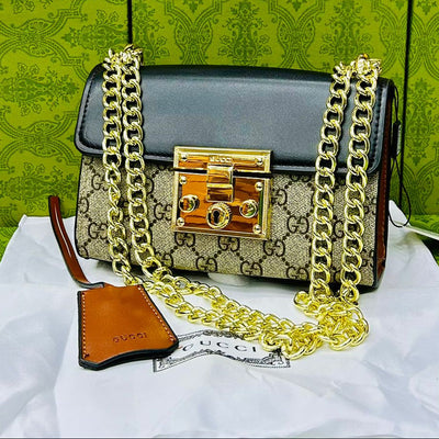 Gucci GG Supreme Padlock Small Shoulder Bag Black