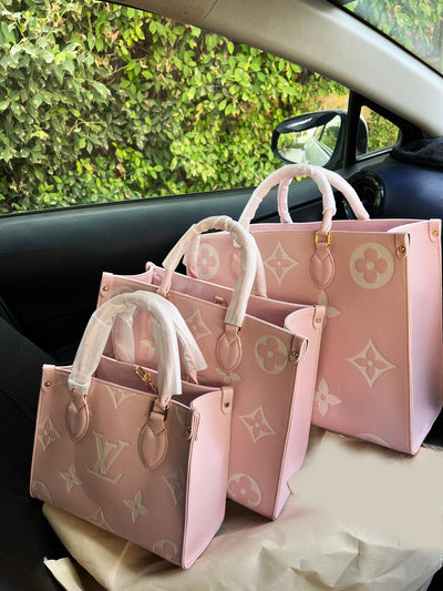 Pink L V OnTheGo PM MM GM sizes Shoulder Bag for Women