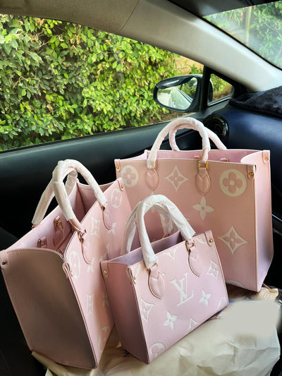 Pink L V OnTheGo PM MM GM sizes Shoulder Bag for Women