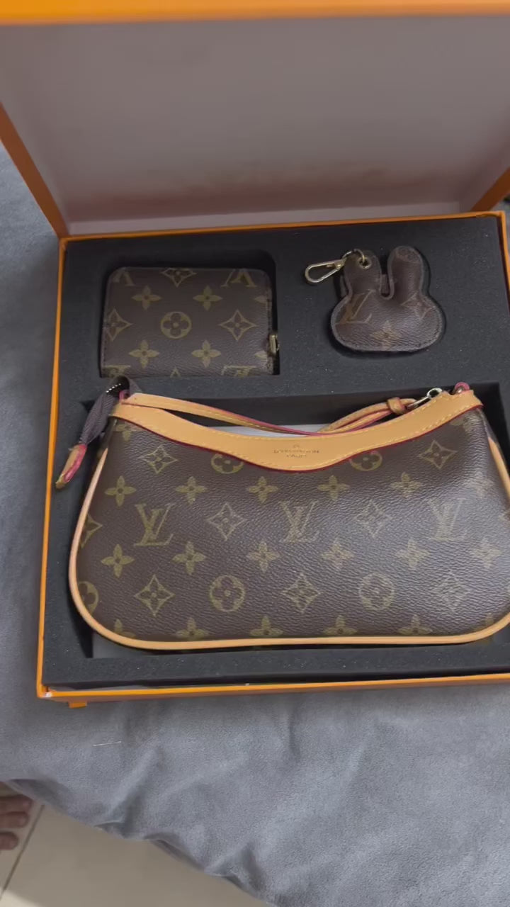 Famous Brand L-V Bag With wallet and keychain gift set with Box For women
